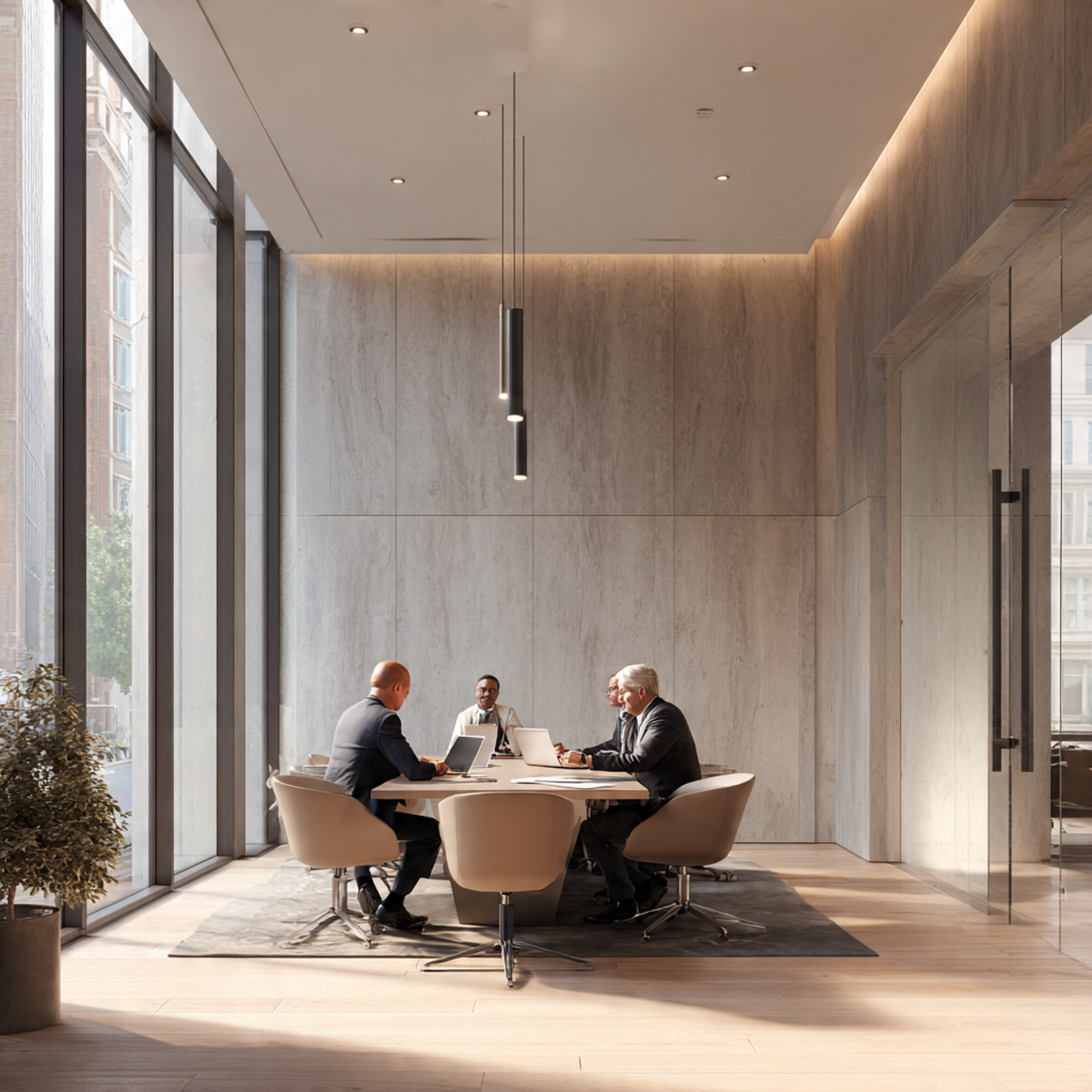 Equipo de abogados de empresas en Madrid en una reunión estratégica