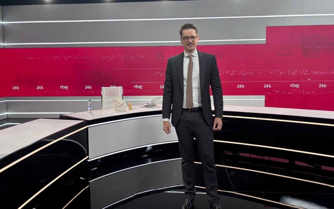 Miguel Ángel Marchena en el plató del Canal 24 Horas de RTVE